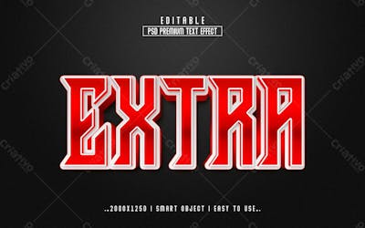 Estilo De Efeito De Texto Psd Editável Extra Em 3D