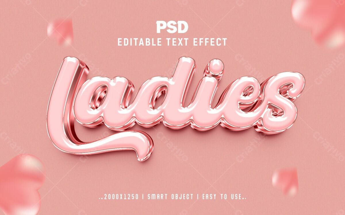 Efeito de Texto Ladies PSD Editável