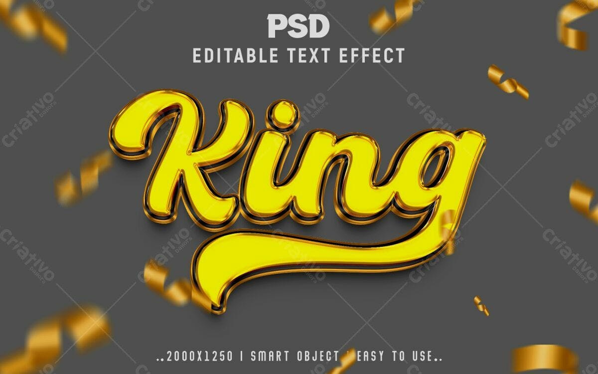 Efeito de Texto King PSD Editável