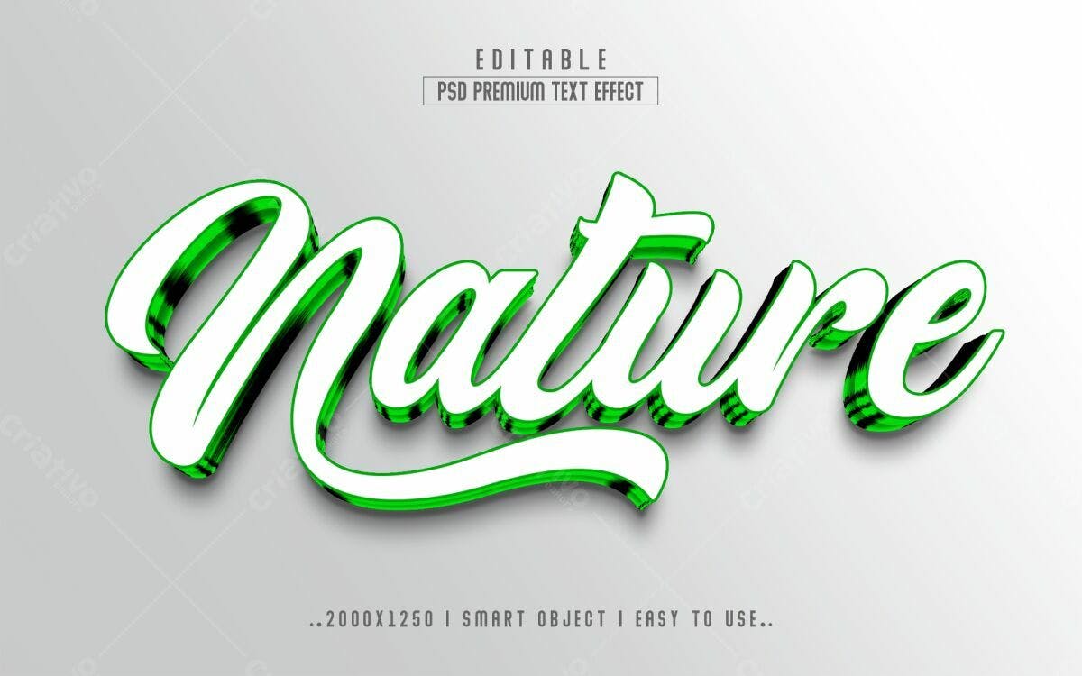 Efeito de Texto Natureza PSD Editável