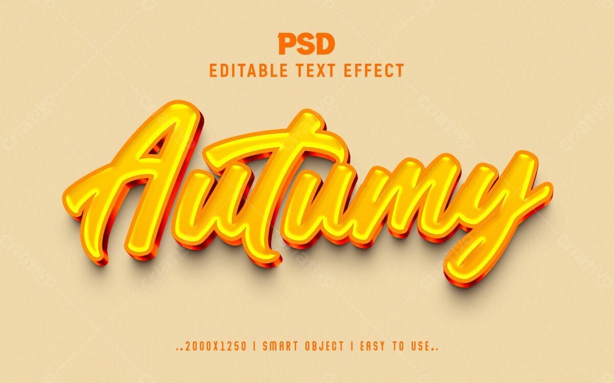 Efeito de Texto Outono PSD Editável