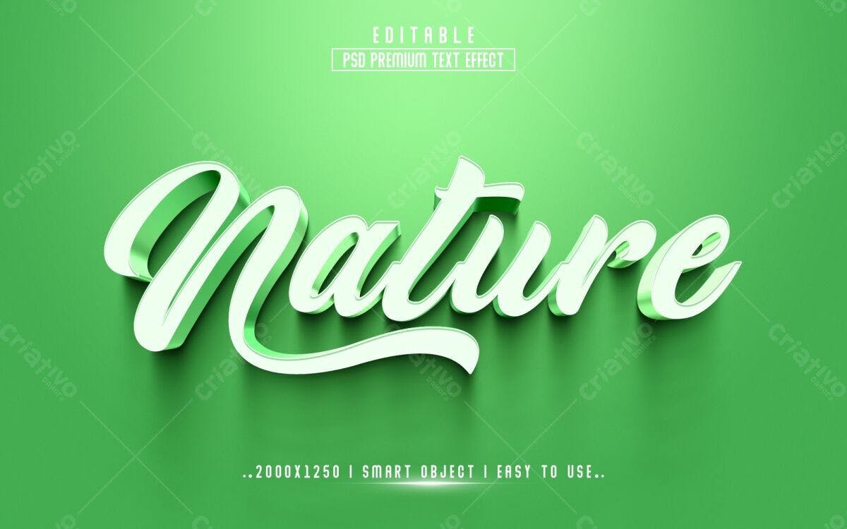 Efeito de Texto Natureza PSD Editável
