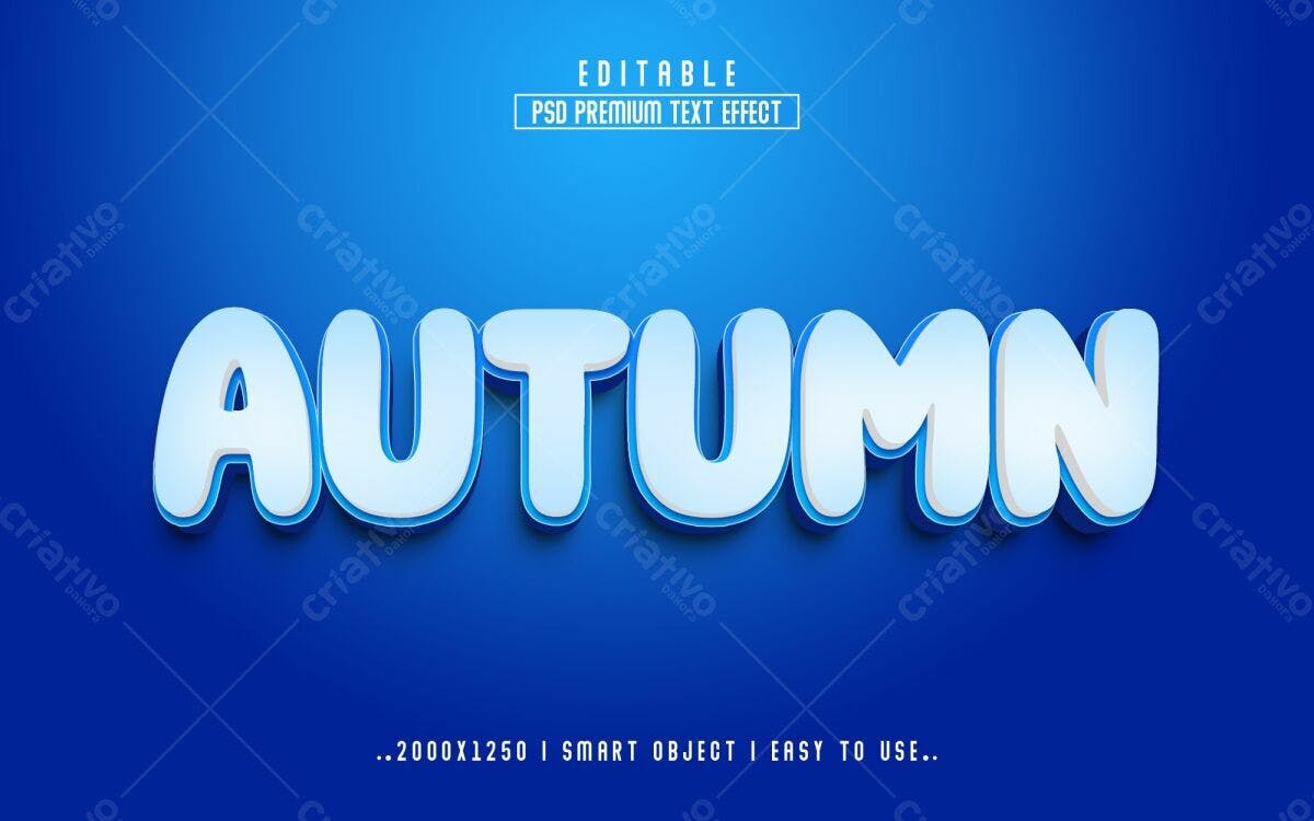 Efeito de Texto Outono PSD Editável