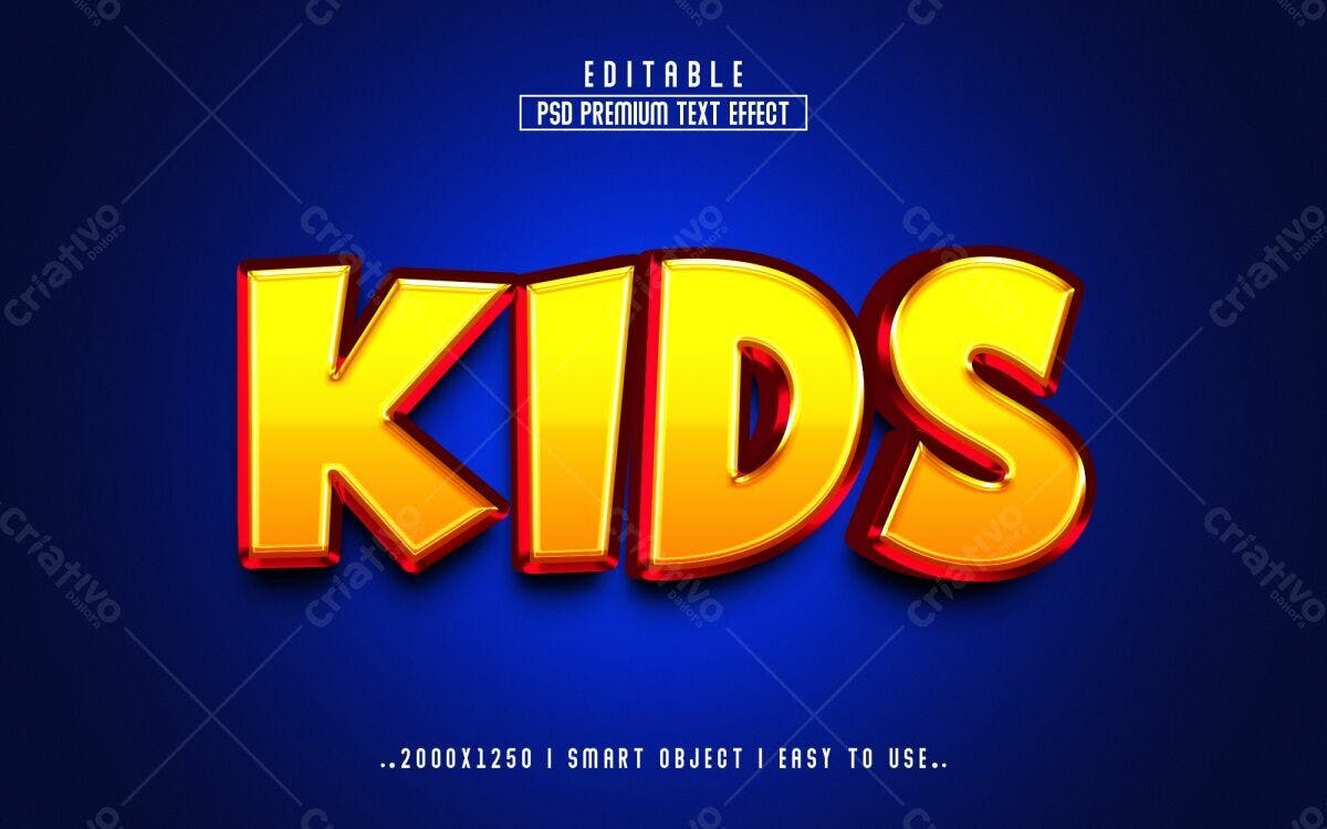Efeitos de Texto Kids PSD Editável