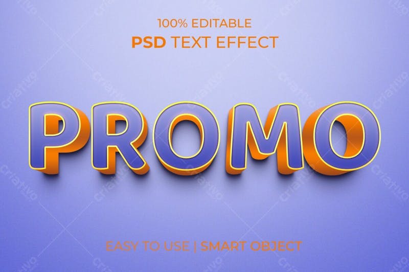 Estilo de efeito de texto psd editável promo 3d