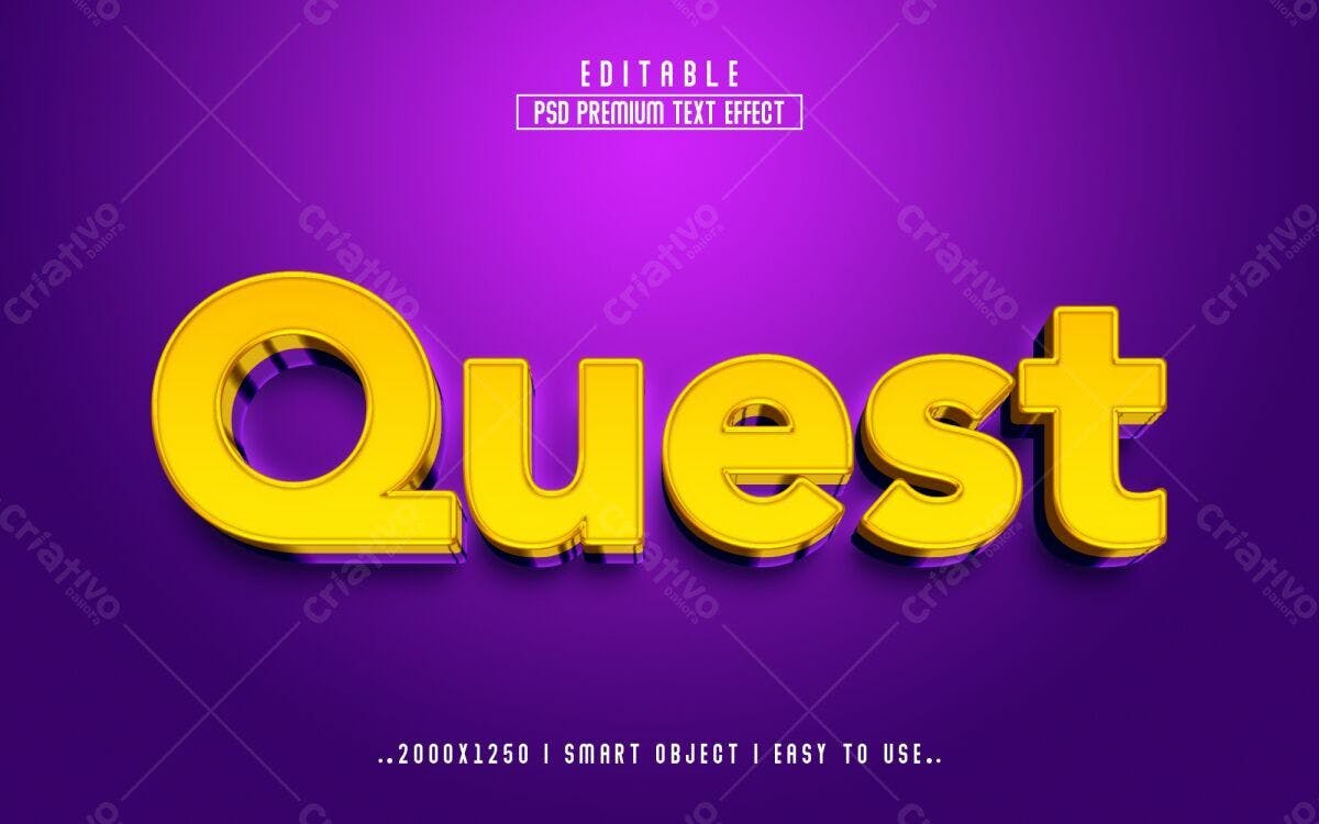 Efeito de Texto 3D em PSD Editável