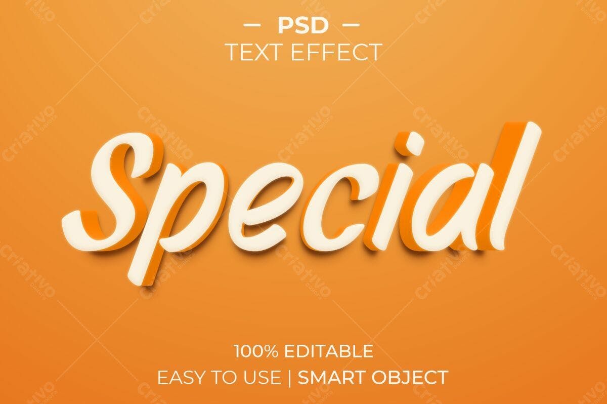 Efeito de Texto Especial PSD Editável