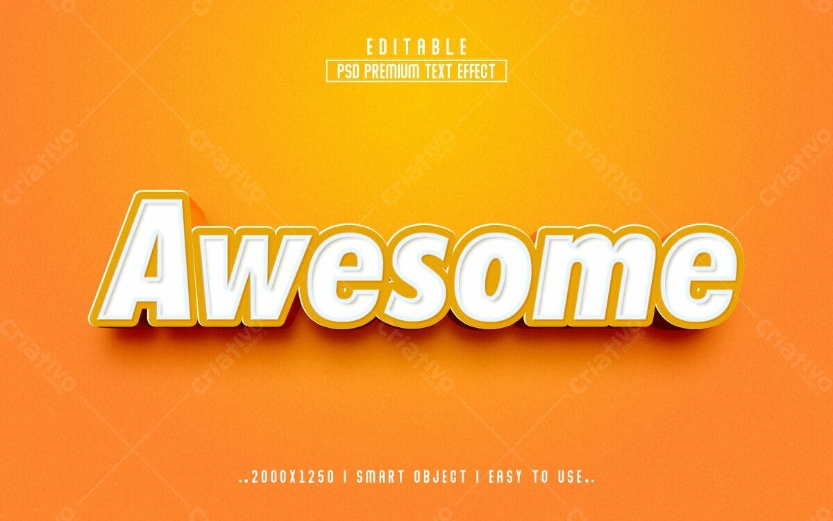 Efeito de Texto Awesome PSD Editável