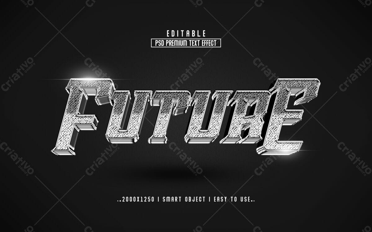 Efeito de Texto Futuro PSD Editável