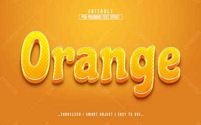 Estilo Moderno Com Efeito De Texto Psd Editável Em 3D Laranja