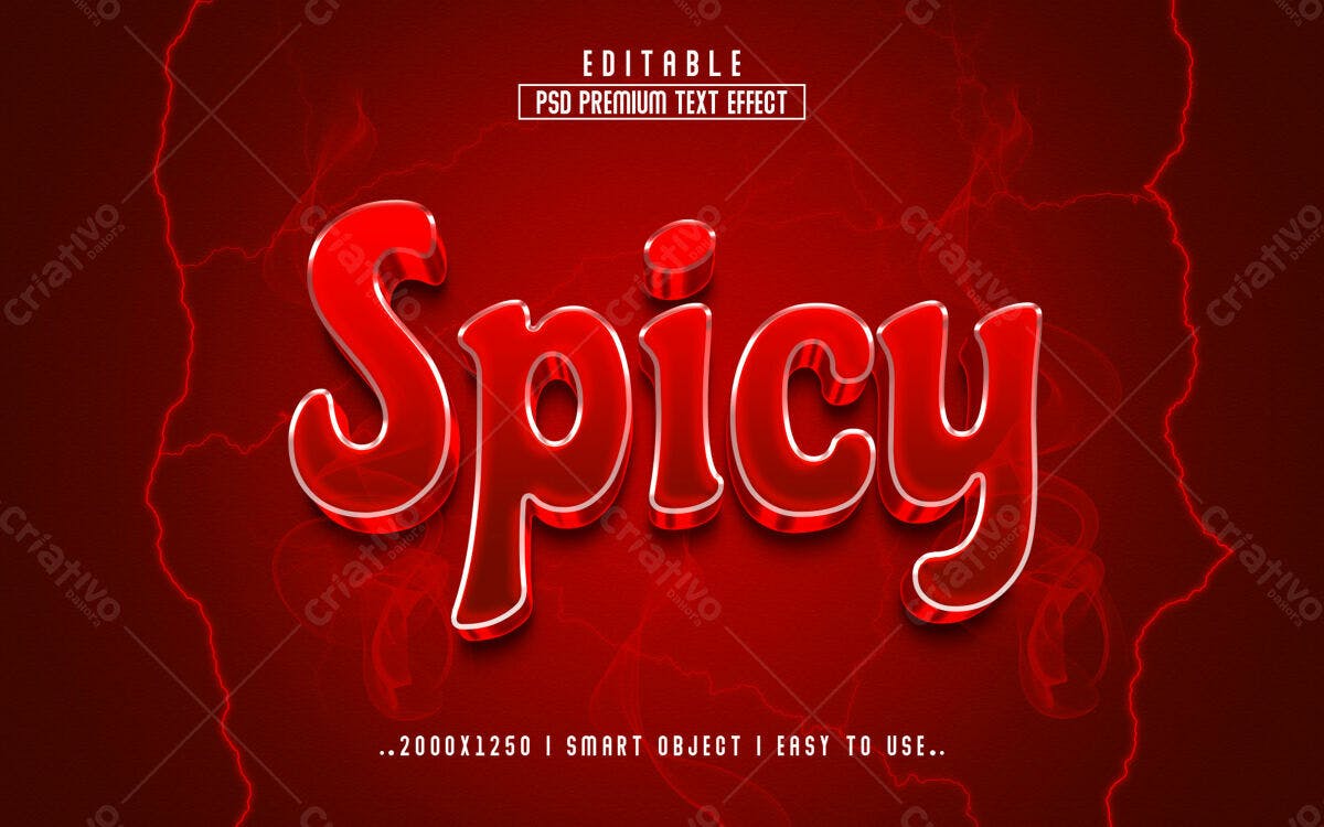 Efeito de Texto Spicy PSD Editável