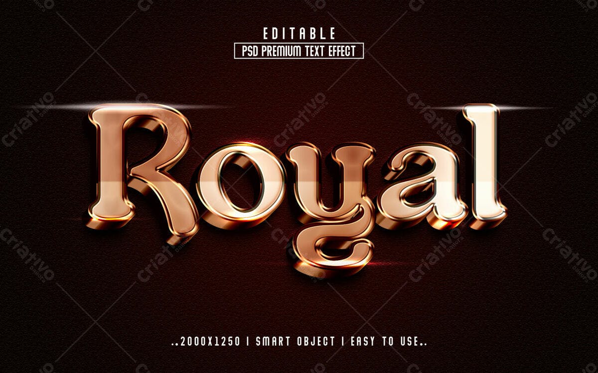 Efeito de Texto Royal PSD Editável