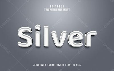 Estilo Moderno Com Efeito De Texto Psd Editável Em Prata 3D