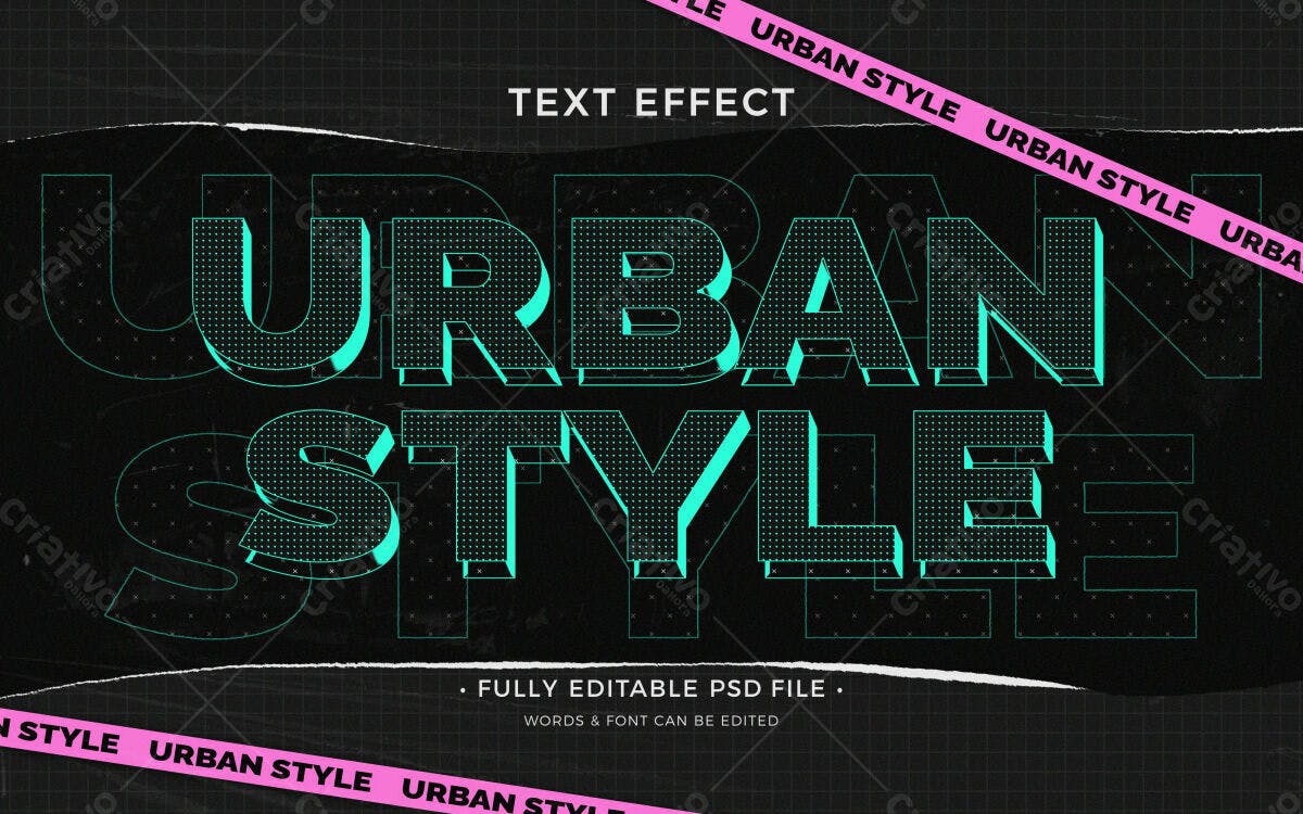 Efeito de Texto Estilo Urbano PSD Editável