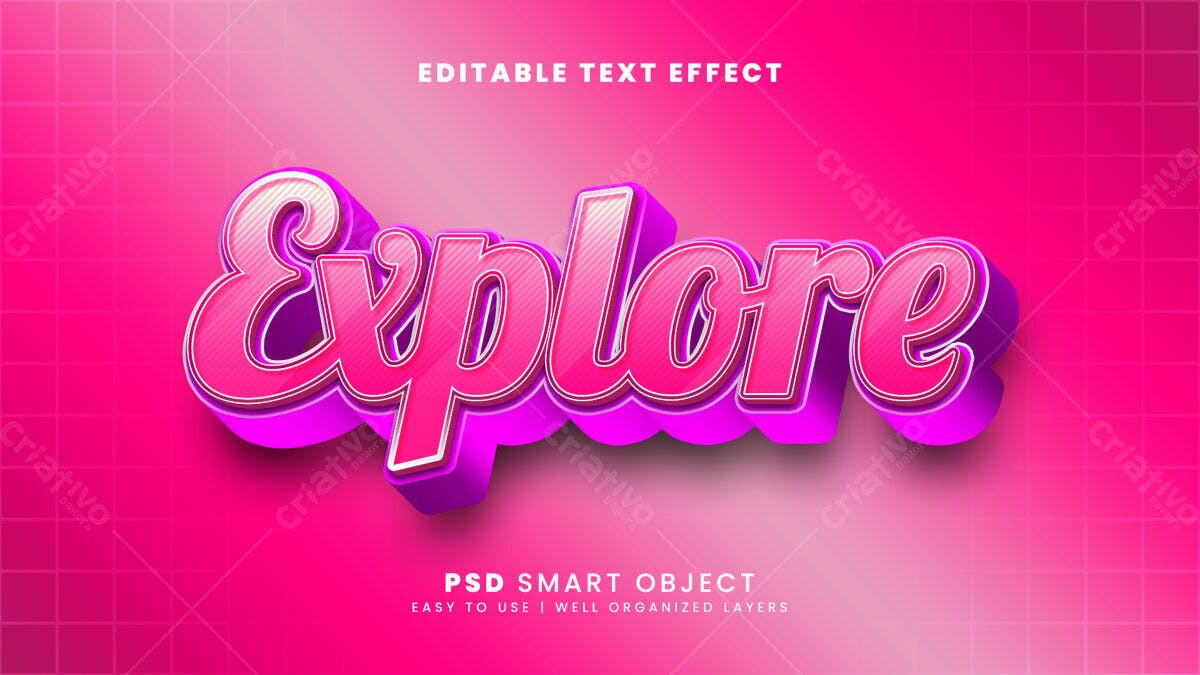 Efeito de Texto Explore PSD Editável