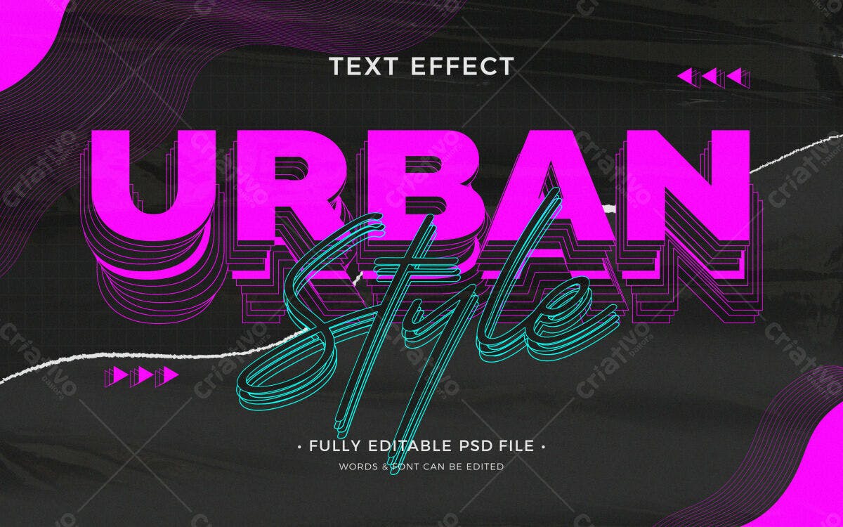 Efeito de Texto Estilo Urbano PSD Editável