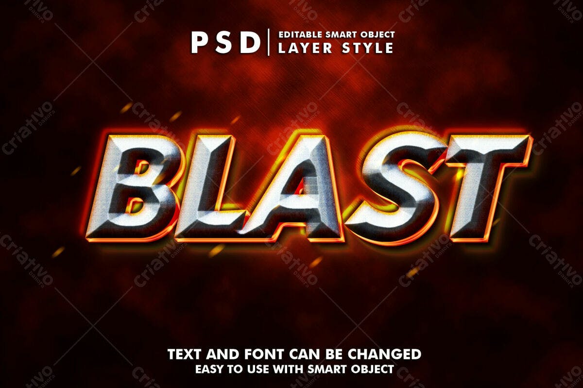Modelo de Texto BLAST em PSD Editável