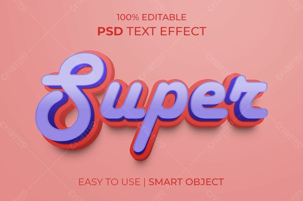 Estilo De Efeito De Texto Psd Editável Super 3D 3