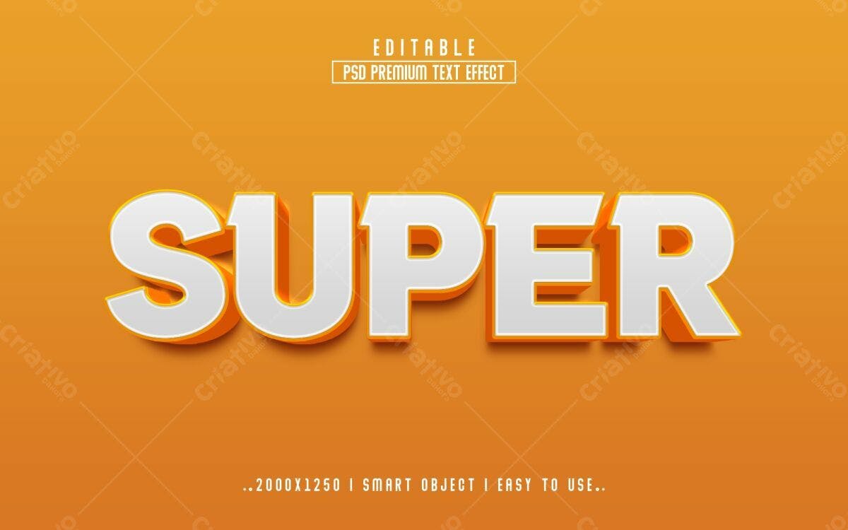 Efeito de Texto 3D Super PSD Editável