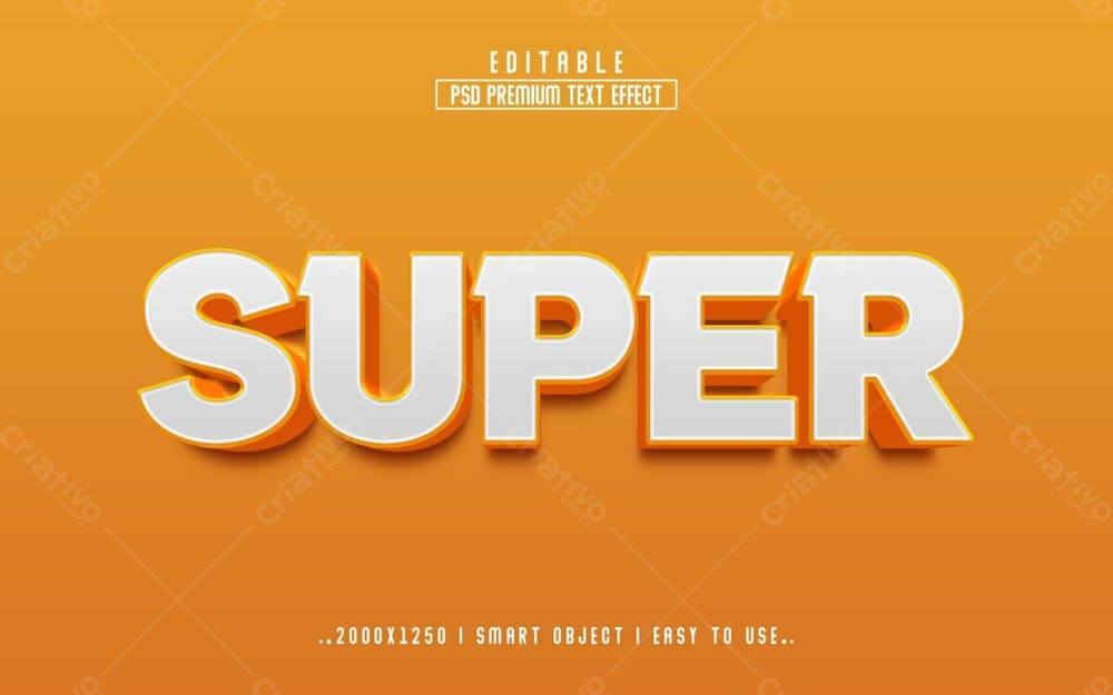 Estilo De Efeito De Texto Psd Editável Super 3D 4