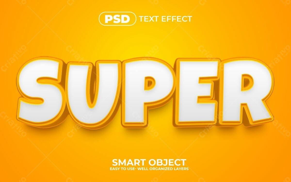 Efeitos de Texto 3D Super PSD Editável