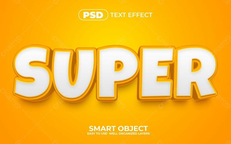Estilo de efeito de texto psd editável super 3d 5