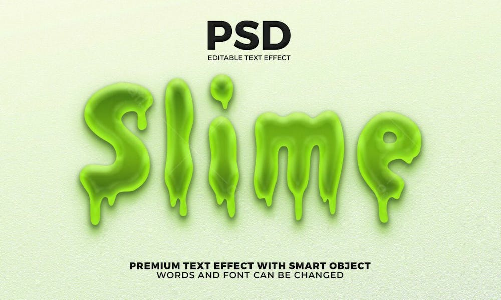 Lodo Líquido 3D Efeito De Texto Psd Editável Estilo Moderno