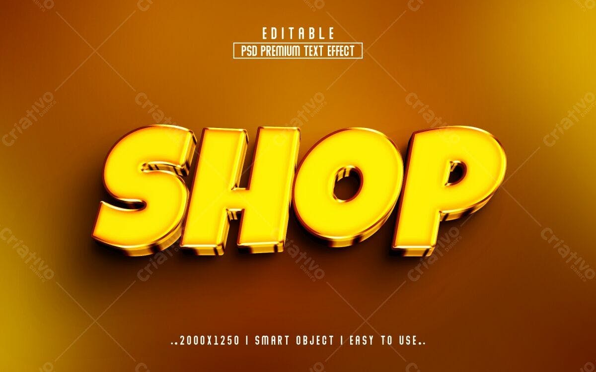 Efeito de Texto 3D para Loja PSD Editável