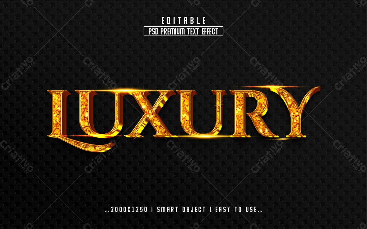 Efeito de Texto Luxo em PSD Editável