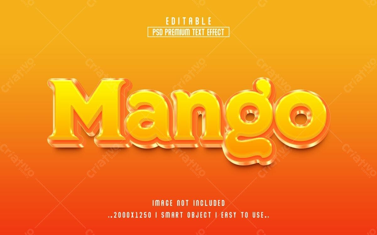 Efeito de Texto Mango PSD Editável