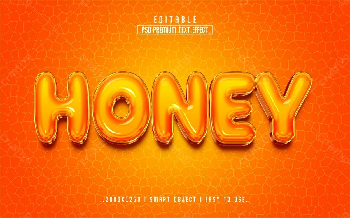 Efeito de Texto Honey PSD Editável