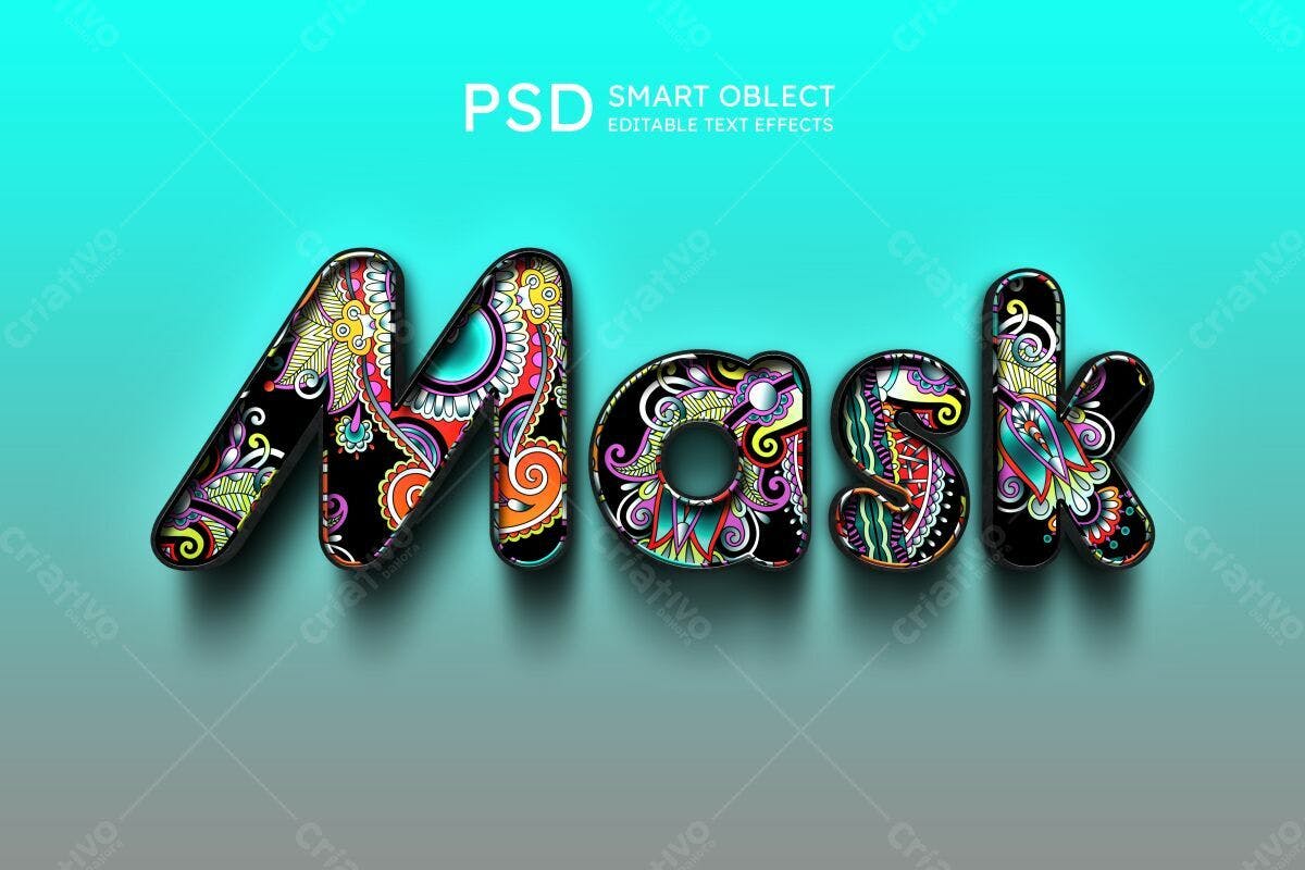 Efeitos de Texto Mascara PSD Editável