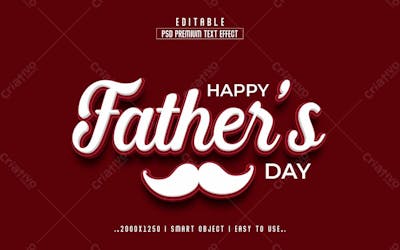 Feliz Dia Dos Pais Estilo De Efeito De Texto Psd Editável Em 3D