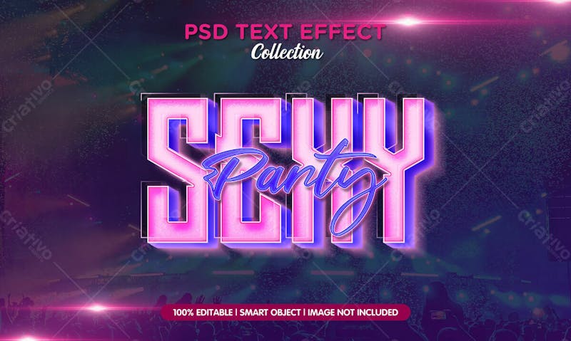 Festa sexy efeito de texto psd editável em 3d estilo moderno