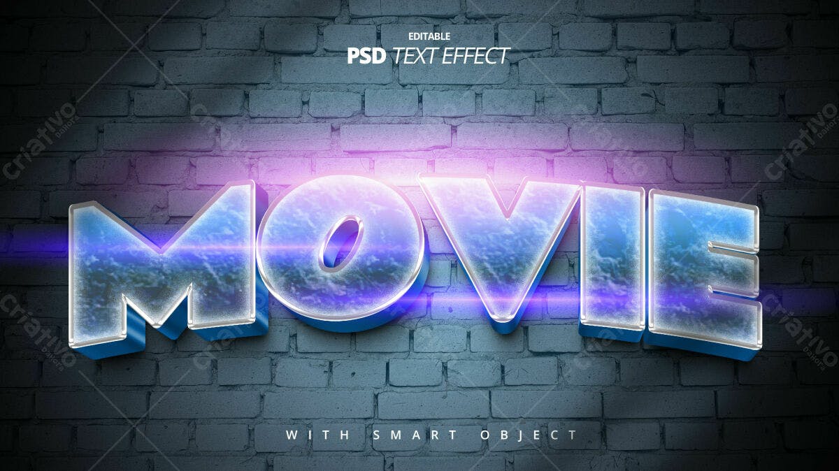 Efeito de Texto para Cinema PSD Editável
