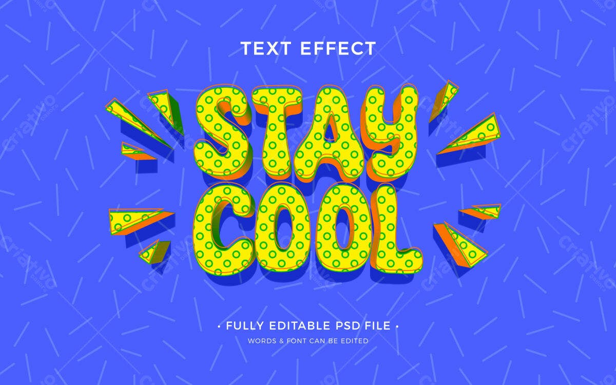 Efeito de Texto Stay Cool PSD Editável