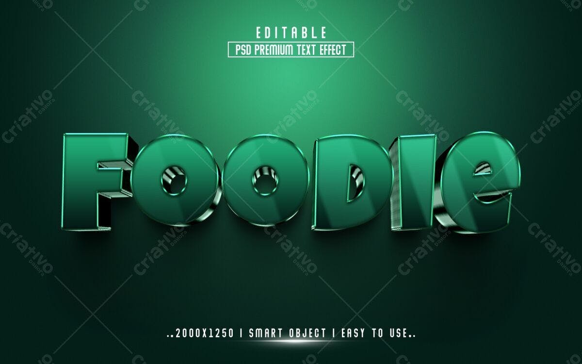 Efeito de Texto Foodie PSD Editável