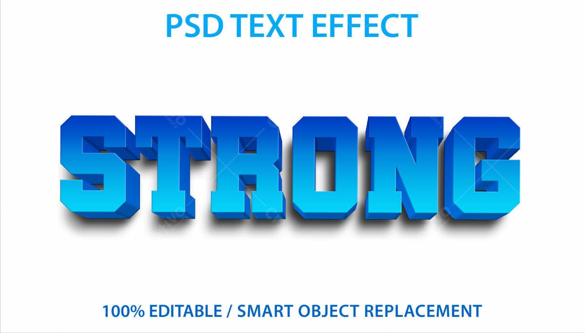 Efeito de Texto 3D Forte PSD Editável