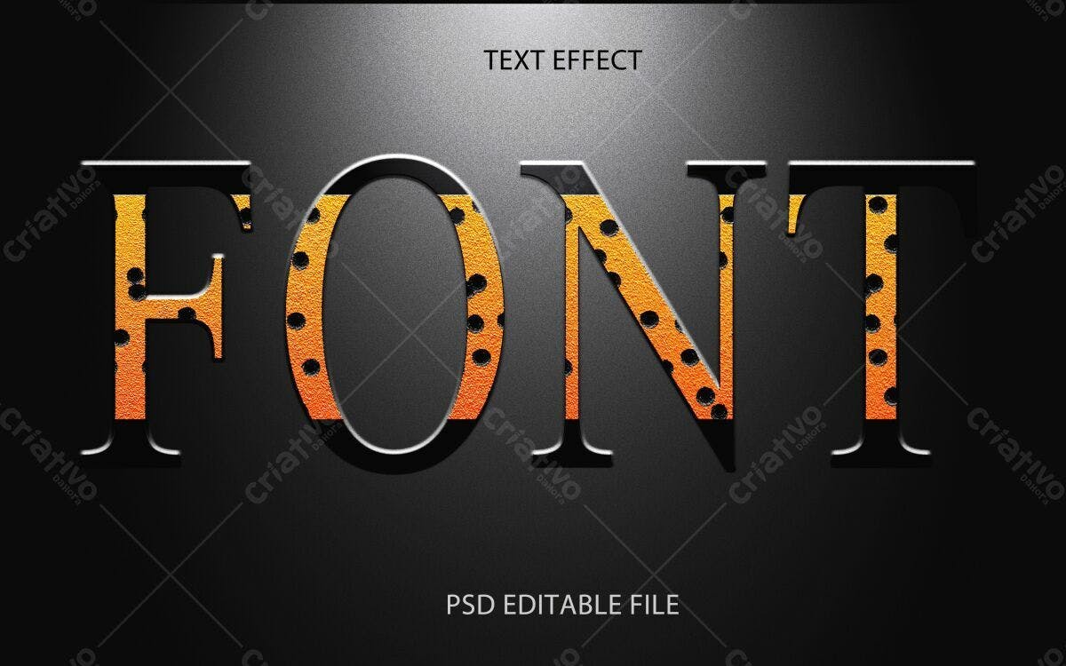 Efeito de Texto Metálico PSD Editável