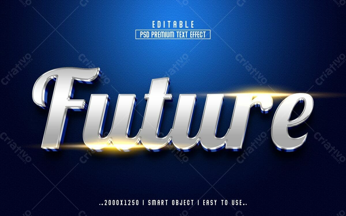 Efeito de Texto Premium Future PSD Editável