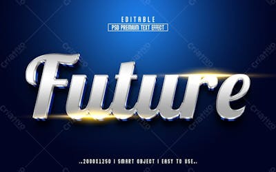 Futuro Estilo De Efeito De Texto Psd Editável Em 3D 11