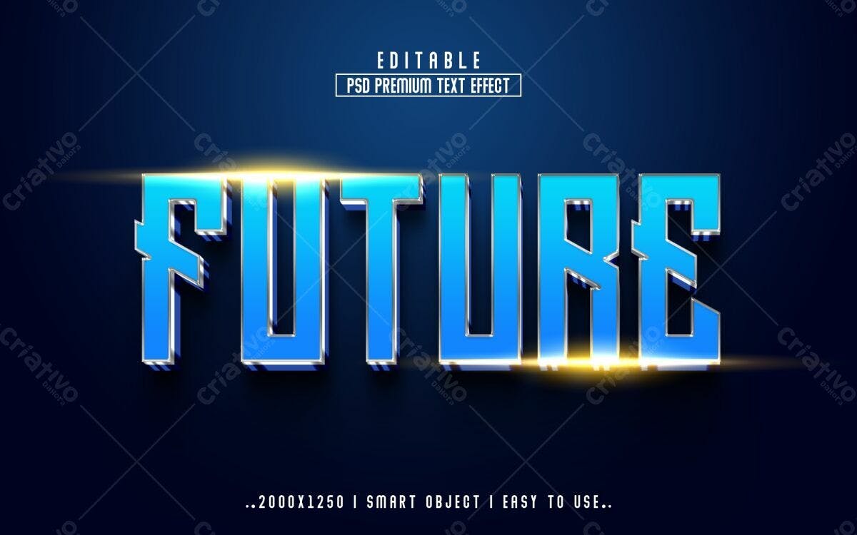 Efeito de Texto Futuro PSD Editável