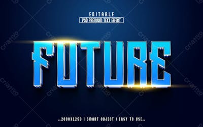 Futuro Estilo De Efeito De Texto Psd Editável Em 3D 12