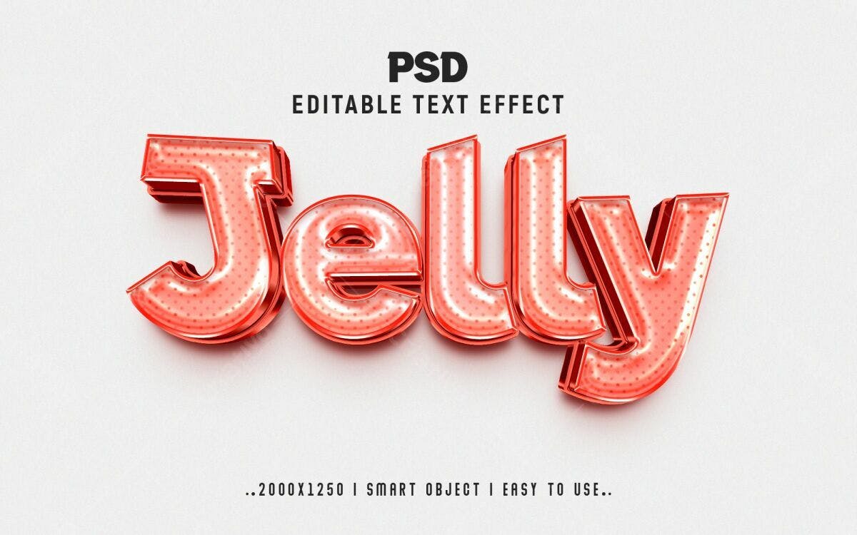 Efeito de Texto Jelly PSD Editável