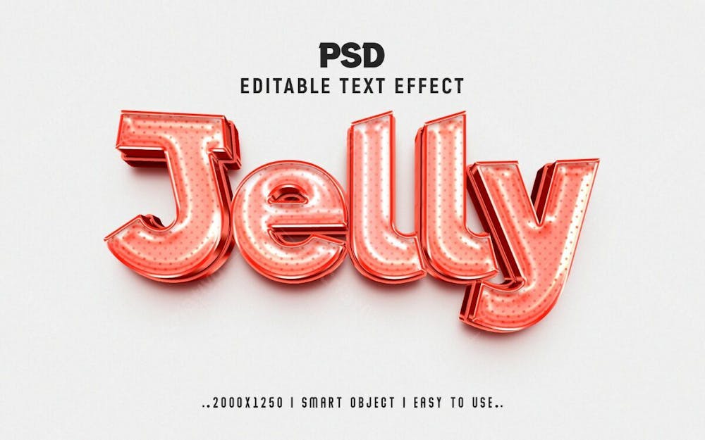 Geléia 3D Estilo De Efeito De Texto Psd Editável