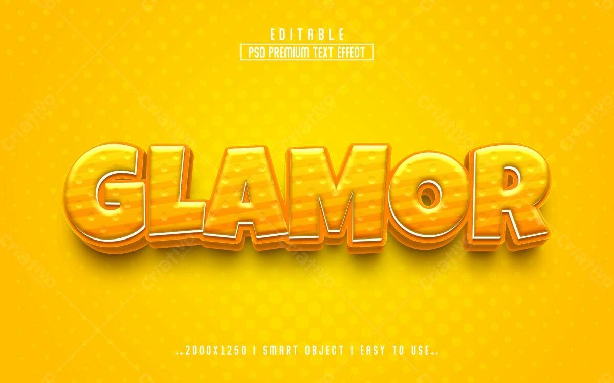 Efeito de Texto Glamoroso PSD Editável