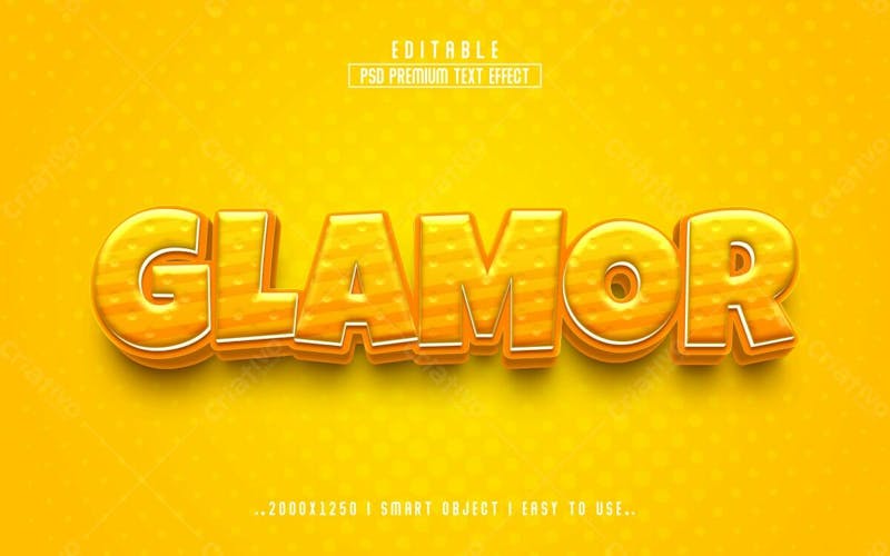 Glamour 3d editável estilo de efeito de texto psd 11