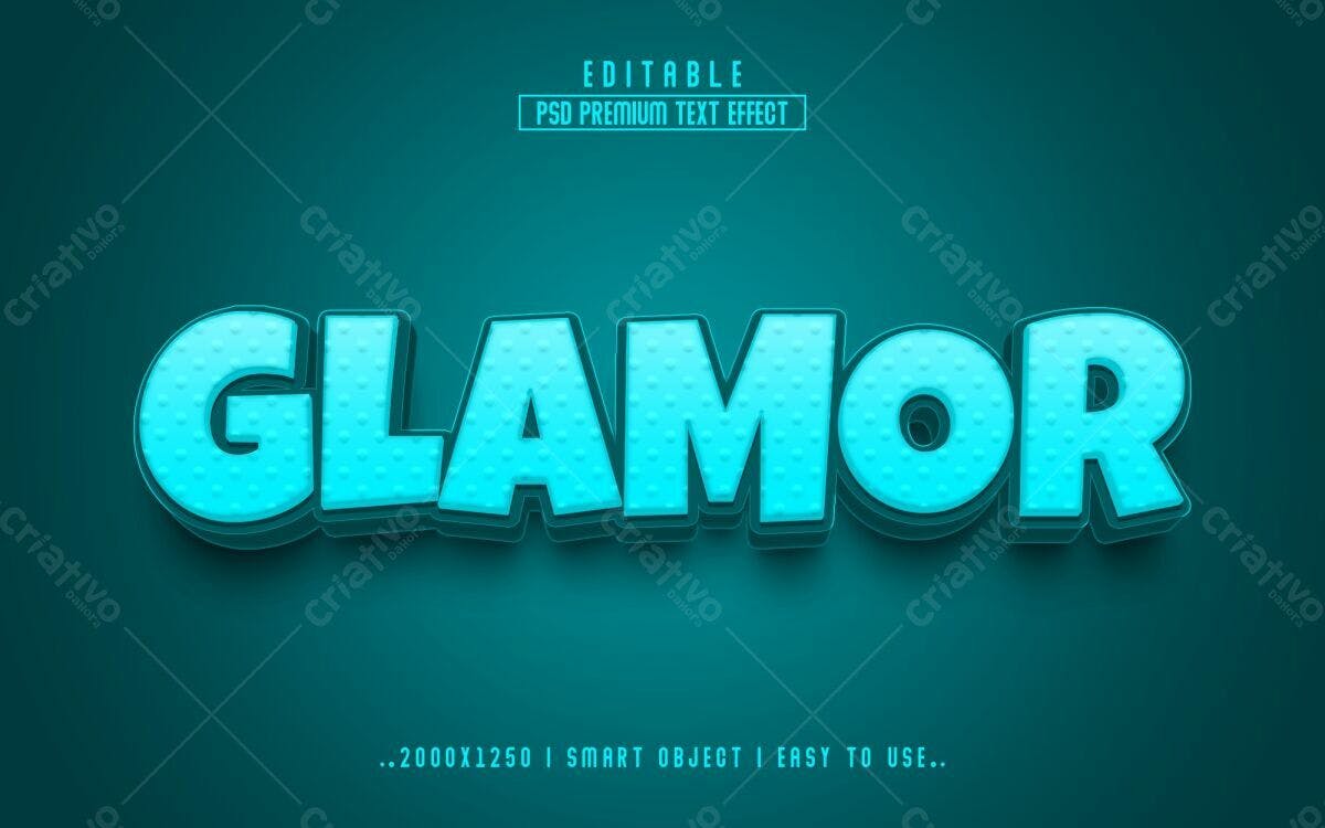 Efeito de Texto Glamoroso PSD Editável