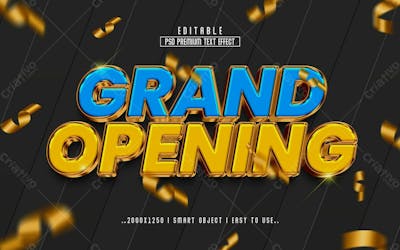 Grande Inauguração 3D Editável Psd Efeito De Texto Estilo 12