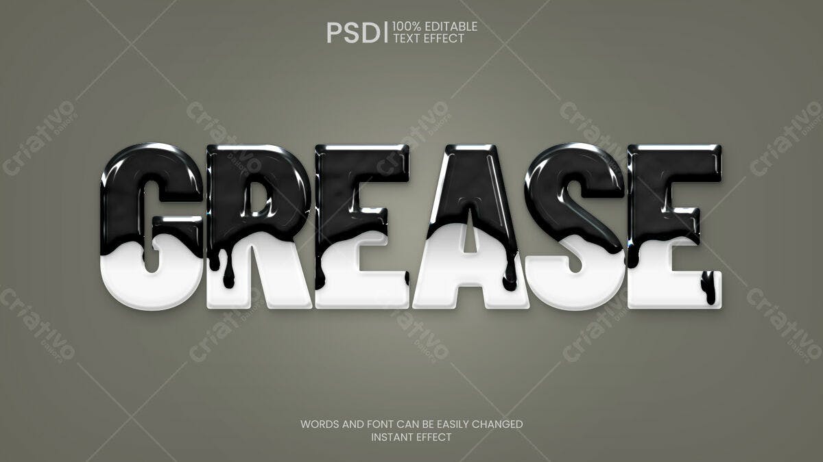 Efeito de Texto Grease PSD Editável